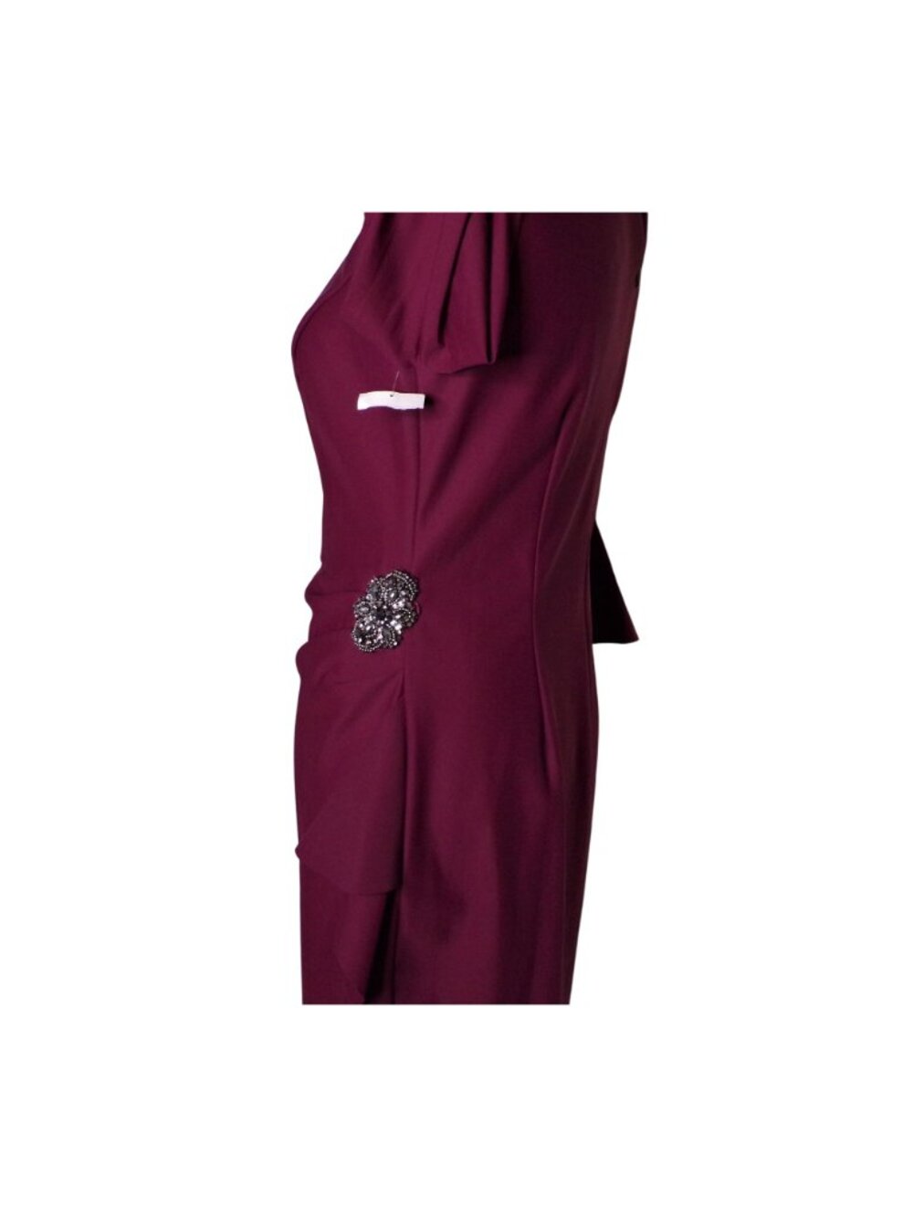 🆕ALEX EVENINGS Bell Sleeve Wrap Dress Wine Plum Burgundy 8 - Picture 9 of 9